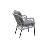 Windsor 240cm oud teak | Nova dining stoel rope licht grijs | dining tuinset 7-dlg