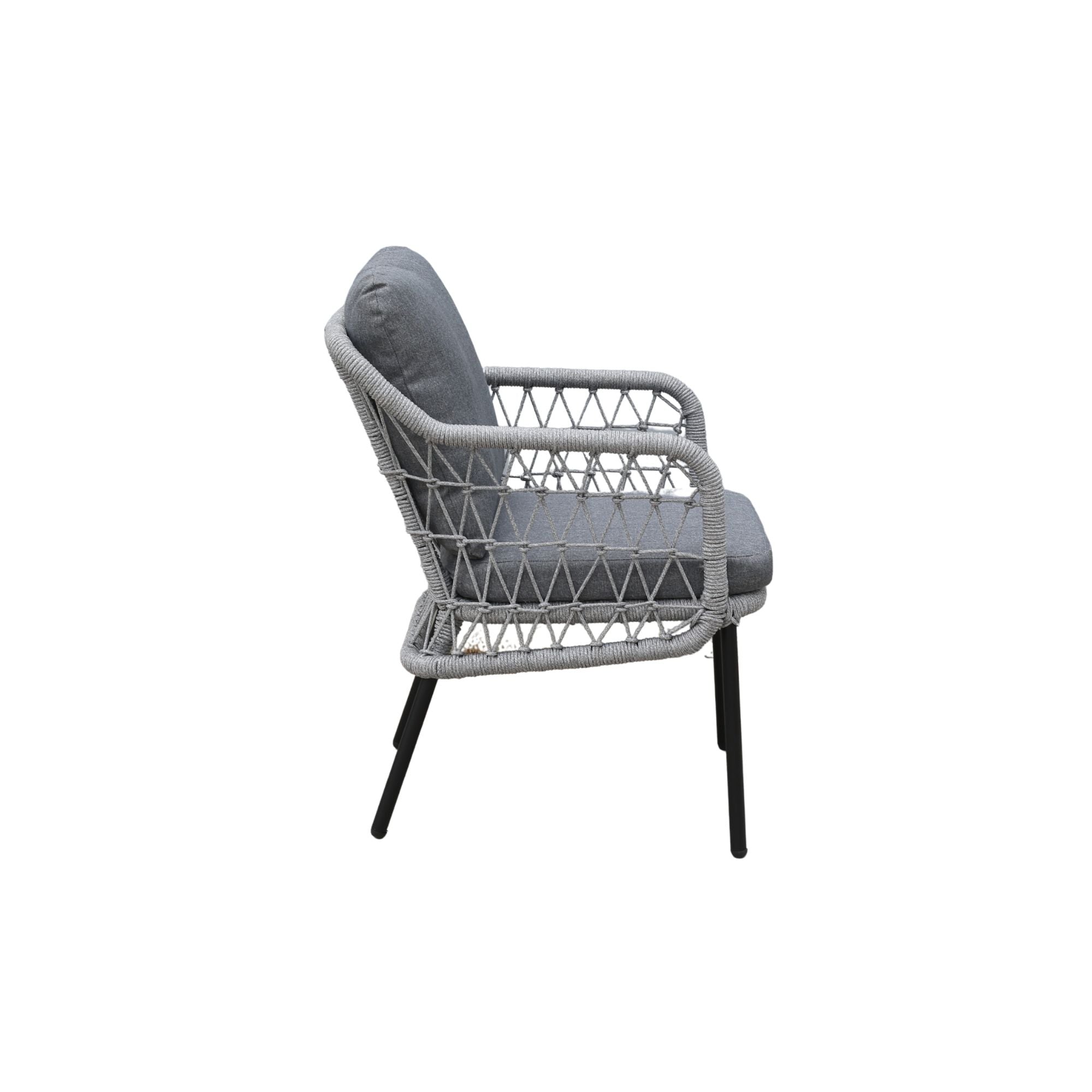 Windsor 240cm oud teak | Nova dining stoel rope licht grijs | dining tuinset 7-dlg