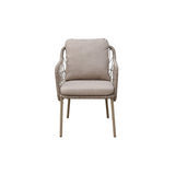 Windsor 180cm oud teak | Nova dining stoel rope beige | dining tuinset 5-dlg