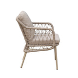Windsor 180cm oud teak | Nova dining stoel rope beige | dining tuinset 5-dlg