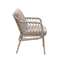 Windsor 180cm oud teak | Nova dining stoel rope beige | dining tuinset 5-dlg