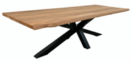 Bentley tuintafel 260cm | oud teak boomschors | matrix poot zwart