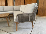 Enola loungehoek | Licht teaklook | rope taupe