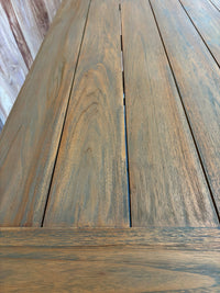 Elba bartafel 160cm | teak vergrijst | zwart frame