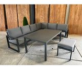 Nayan loungehoek | Antraciet | Gratis hocker