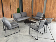 Kimora loungeset | Antraciet | Rope lichtgrijs