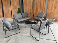 Kimora loungeset | Antraciet | Rope lichtgrijs