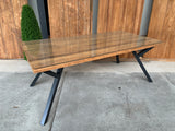 Alba tuintafel 200cm | Rustiek gerecycled teak | Y-poot zwart