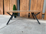 Alba tuintafel 200cm | Rustiek gerecycled teak | Y-poot zwart
