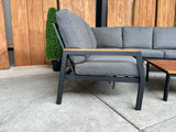 Naomi lounge hoek | Antraciet | Teak look