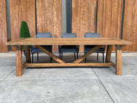 Muiderslot tuintafel 260 | gerecycled teak | Nova dining stoel lichtgrijs | dining tuinset 7-dlg