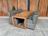Windsor 240cm oud teak |Bretagne dining verstelbaar as grijs| dining tuinset 7-dlg