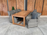 Windsor 240cm oud teak |Bretagne dining verstelbaar as grijs| dining tuinset 7-dlg