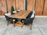 Slot Loevestein tuintafel 260 | gerecycled teak | Marisol dining stoel olijfgroen | dining tuinset 7-dlg
