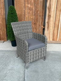Lena dining hoge rug tuinstoel | wicker | Mix grijs | Min afname 2st