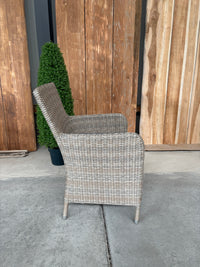 Lena dining hoge rug tuinstoel | wicker | Mix beige | Min afname 2st