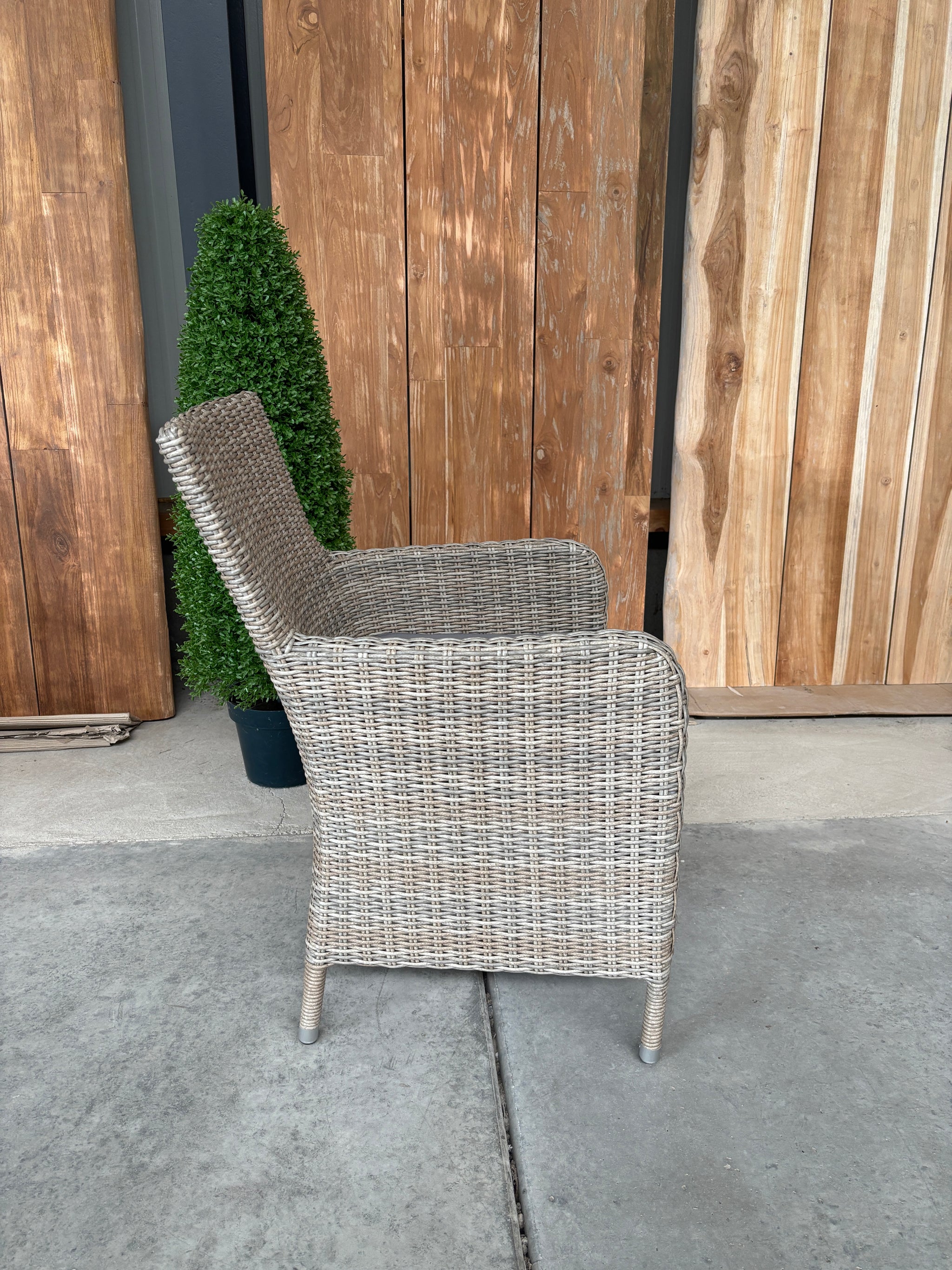 Lena dining hoge rug tuinstoel | wicker | Mix beige | Min afname 2st