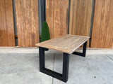 Berkley | Tuintafel 180cm | Oud Teak | U-poot Zwart