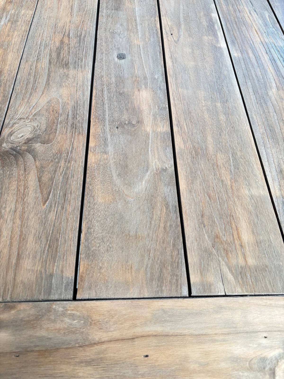 Berkley | Tuintafel 180cm | Oud Teak | U-poot Zwart