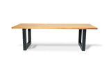 Royce  tuintafel 260cm | oud teak | U poot zwart