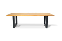 Royce  tuintafel 260cm | oud teak | U poot zwart