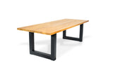 Royce  tuintafel 260cm | oud teak | U poot zwart