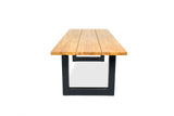 Royce  tuintafel 260cm | oud teak | U poot zwart