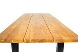 Royce  tuintafel 260cm | oud teak | U poot zwart