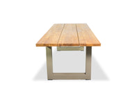 Royce  tuintafel 200cm | oud teak | U poot beige