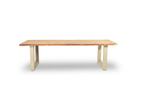 Bentley tuintafel 260cm | oud teak boomschors | U poot beige