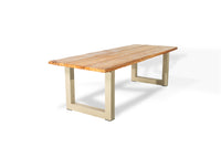 Bentley tuintafel 260cm | oud teak boomschors | U poot beige