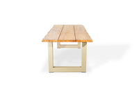 Bentley tuintafel 260cm | oud teak boomschors | U poot beige