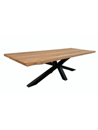 Bentley tuintafel 200cm | oud teak boomschors | matrix poot zwart