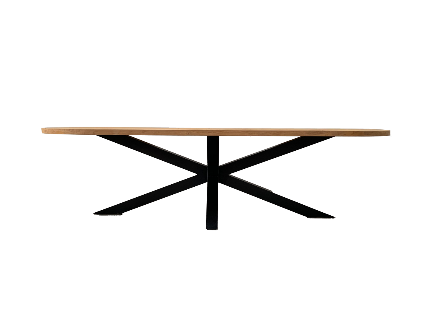 Maybach tuintafel ovaal 220cm | Oud teak | Spinpoot zwart