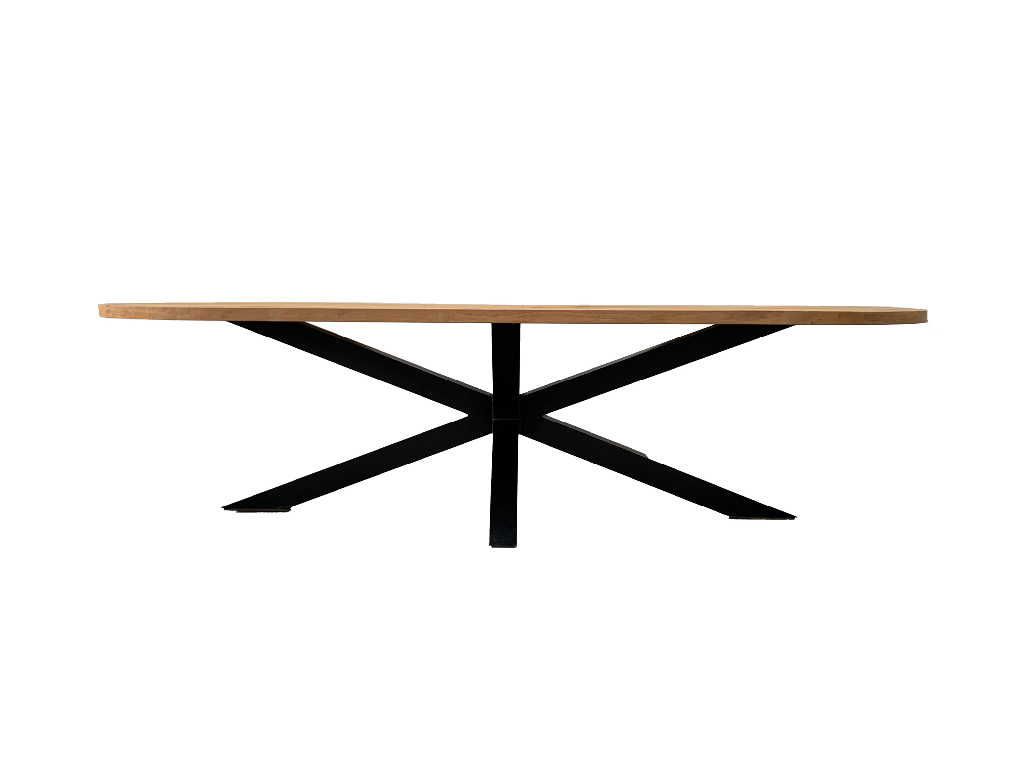 Maybach tuintafel ovaal 220cm | Oud teak | Spinpoot zwart