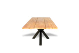Royce tuintafel 260cm | oud teak | Matrix poot zwart