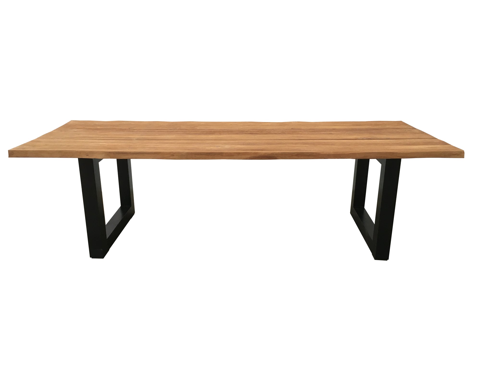 Bentley tuintafel 300cm | oud teak boomschors | U poot zwart