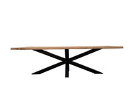Bentley tuintafel 260cm | oud teak boomschors | matrix poot zwart