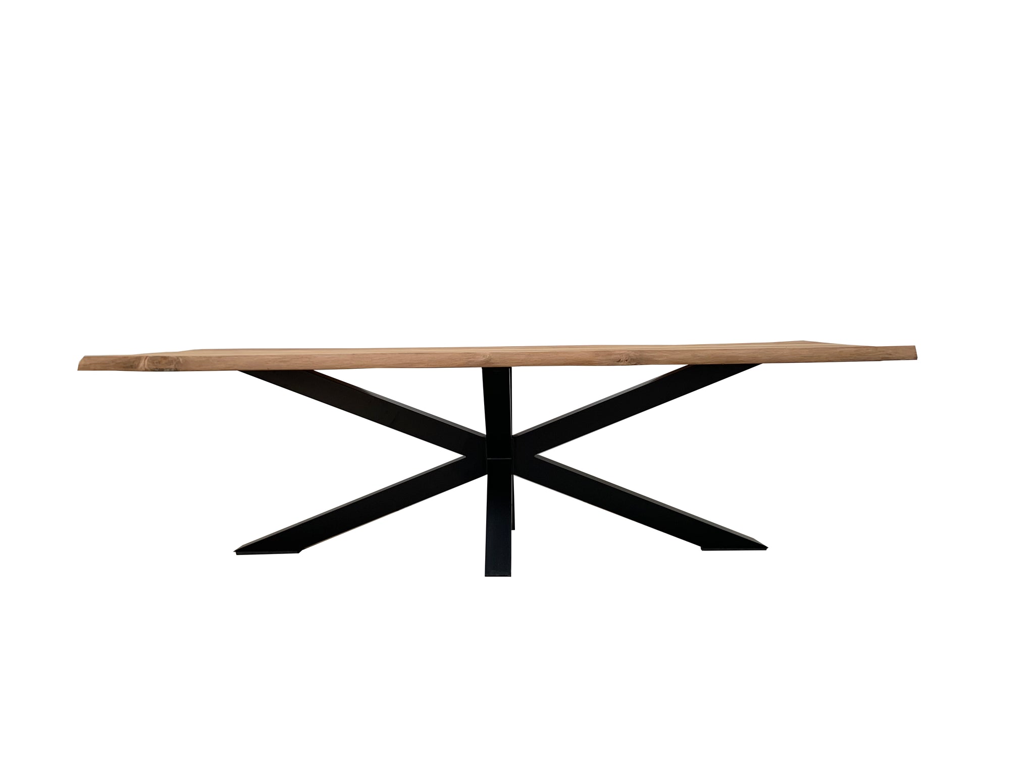 Bentley tuintafel 260cm | oud teak boomschors | matrix poot zwart