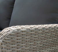 Lena lounge corner | wicker lichtgrijs |  2 teak look koffie tafels