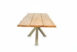 Bentley tuintafel 200cm | oud teak boomschors | matrix poot beige
