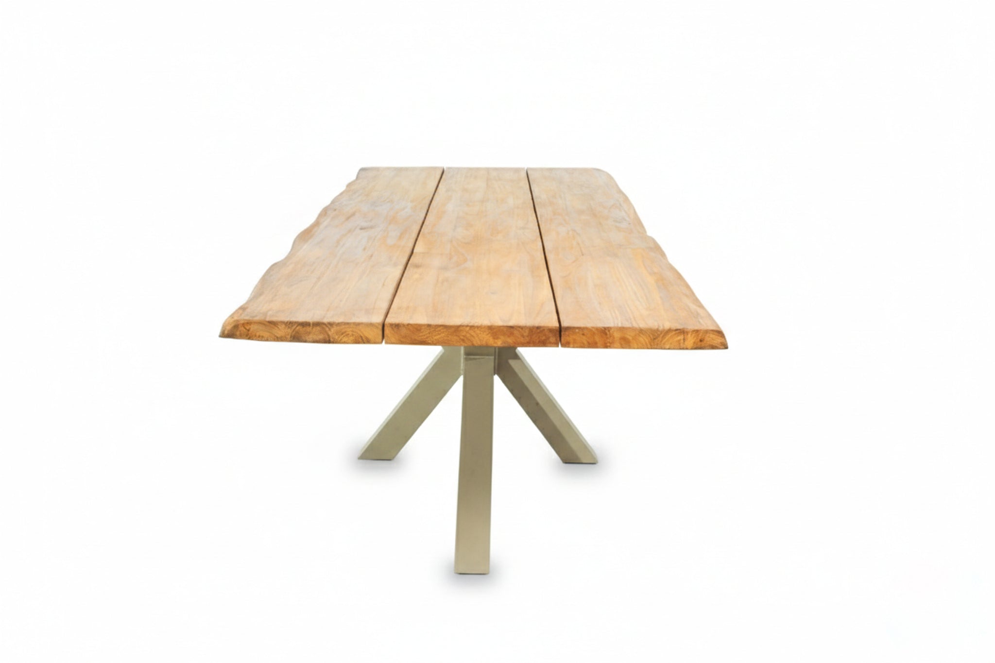 Bentley tuintafel 200cm | oud teak boomschors | matrix poot beige
