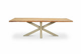 Bentley tuintafel 200cm | oud teak boomschors | matrix poot beige