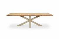 Bentley tuintafel 200cm | oud teak boomschors | matrix poot beige