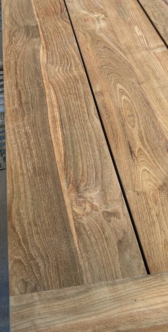 Muiderslot tuintafel 260 | gerecycled teak | Nova dining stoel beige | dining tuinset 7-dlg