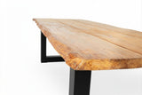 Bentley 260cm oud teak | Boomstam | U poot zwart | Nova dining stoel lichtgrijs | dining tuinset 7-dlg