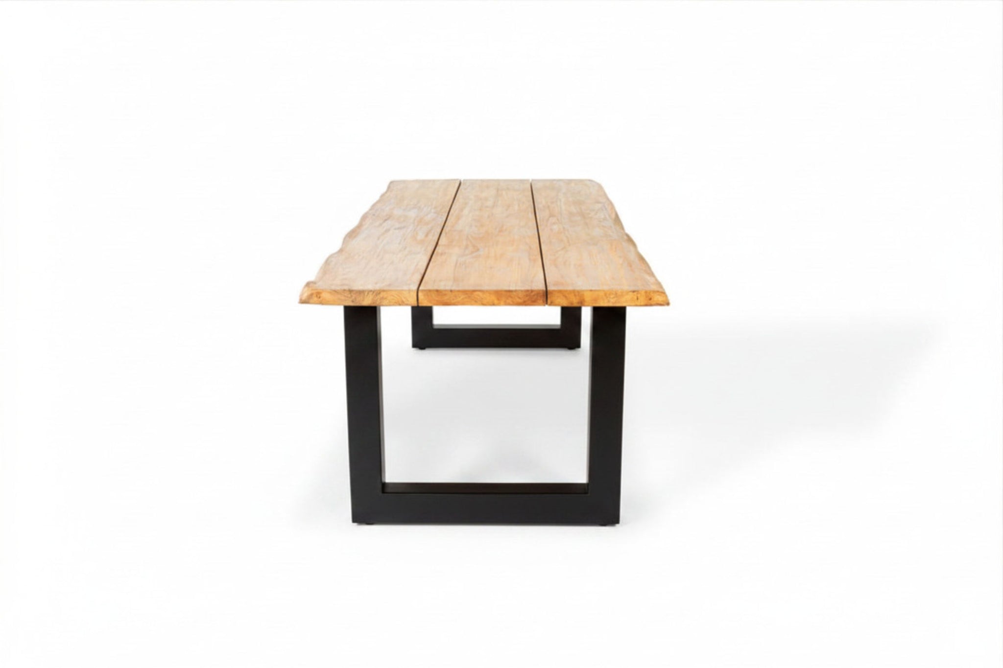 Bentley 260cm oud teak | Boomstam | U poot zwart | Nova dining stoel lichtgrijs | dining tuinset 7-dlg