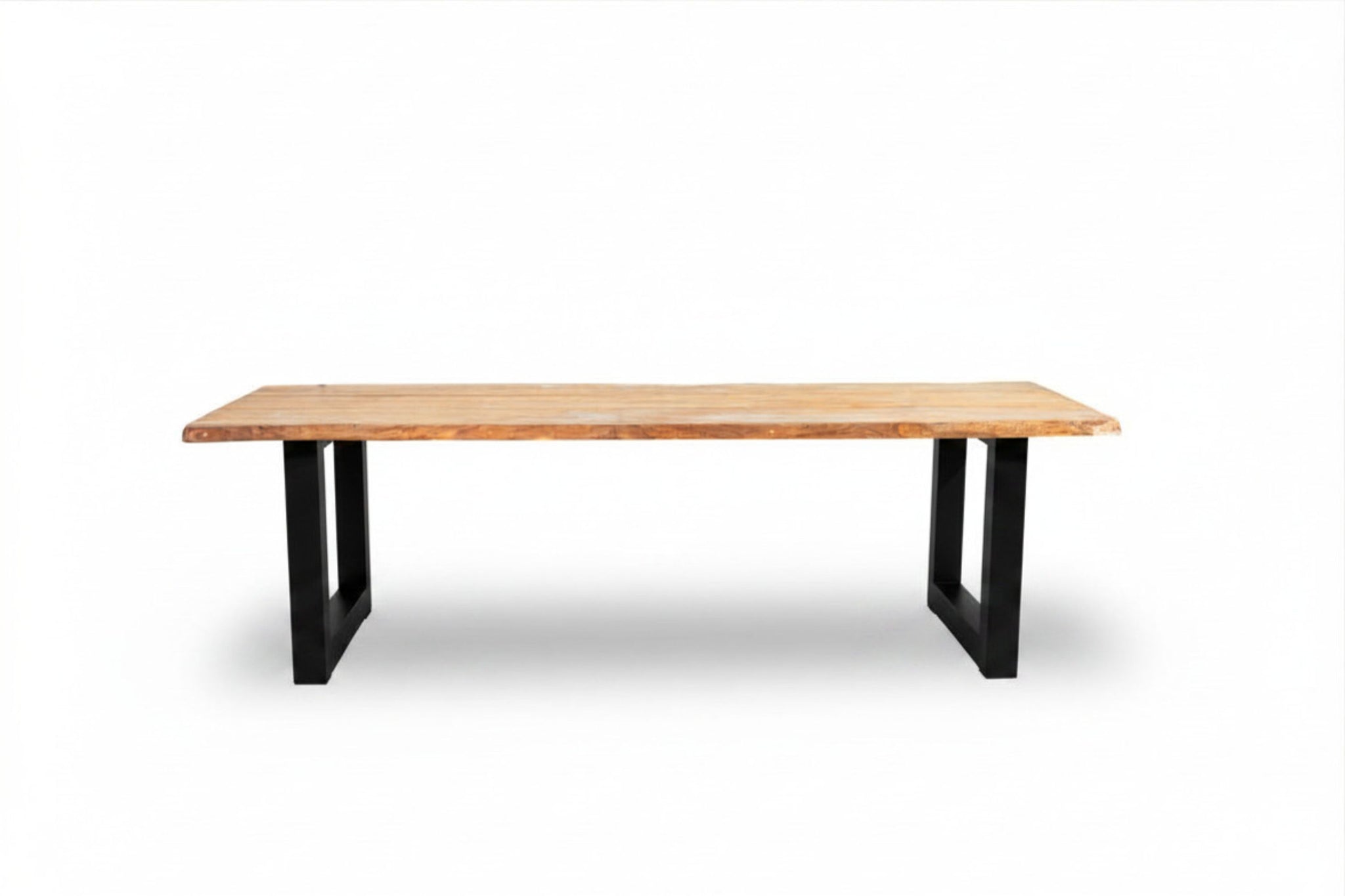 Bentley 260cm oud teak | Boomstam | U poot zwart | Nova dining stoel lichtgrijs | dining tuinset 7-dlg