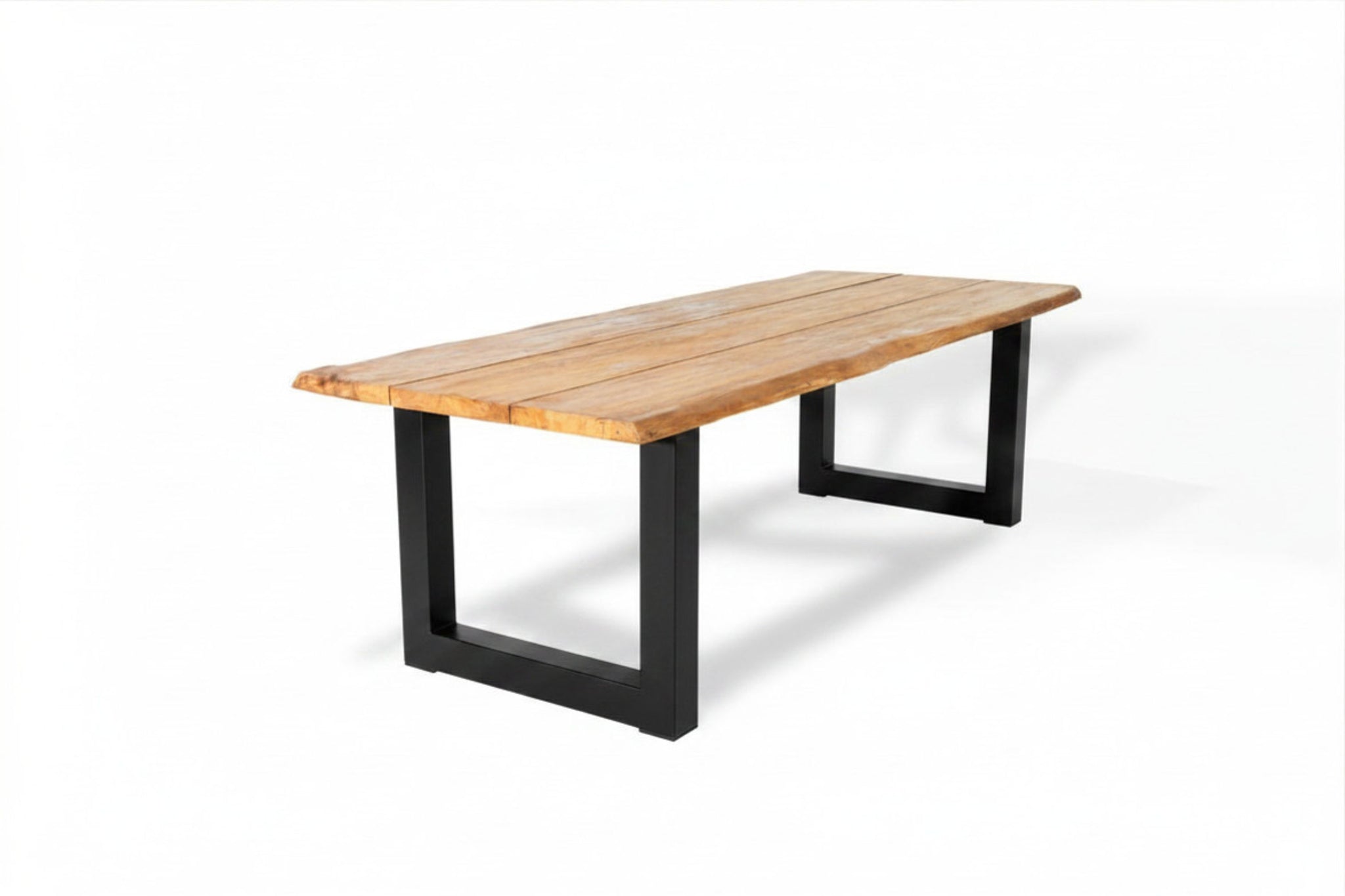 Bentley 260cm oud teak | Boomstam | U poot zwart | Nova dining stoel lichtgrijs | dining tuinset 7-dlg