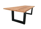 Bentley tuintafel 300cm | oud teak boomschors | U poot zwart